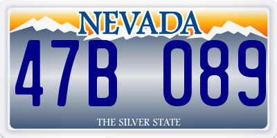 NV license plate 47B089