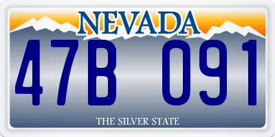 NV license plate 47B091