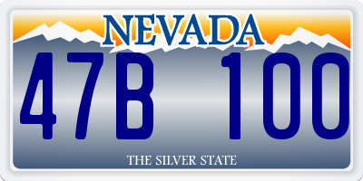 NV license plate 47B100