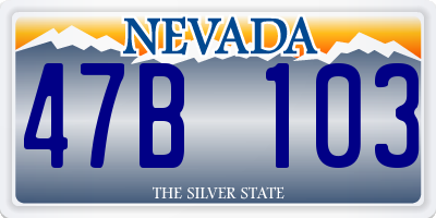 NV license plate 47B103