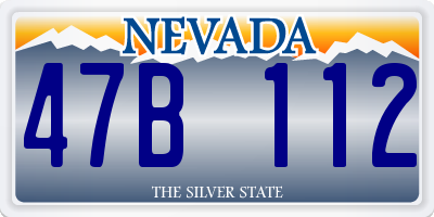 NV license plate 47B112
