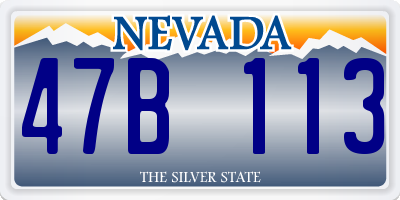 NV license plate 47B113