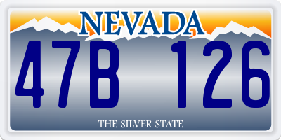 NV license plate 47B126