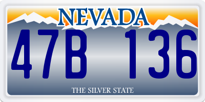 NV license plate 47B136