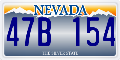 NV license plate 47B154