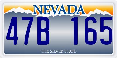 NV license plate 47B165