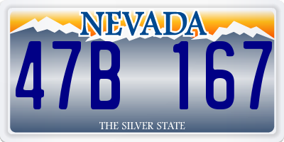 NV license plate 47B167