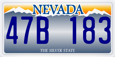 NV license plate 47B183