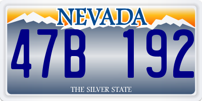 NV license plate 47B192