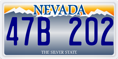 NV license plate 47B202