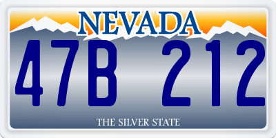 NV license plate 47B212