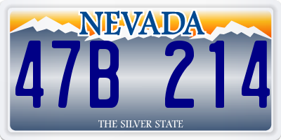 NV license plate 47B214