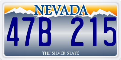 NV license plate 47B215