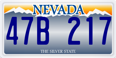 NV license plate 47B217