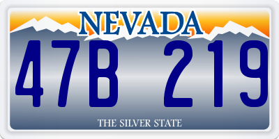 NV license plate 47B219