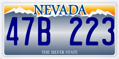 NV license plate 47B223