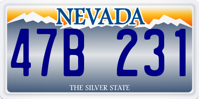 NV license plate 47B231