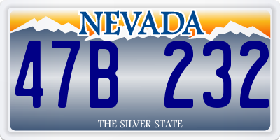 NV license plate 47B232