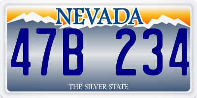 NV license plate 47B234