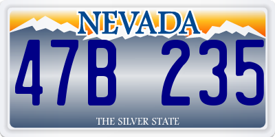 NV license plate 47B235