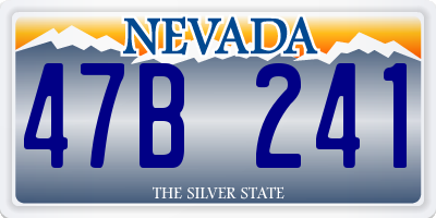 NV license plate 47B241