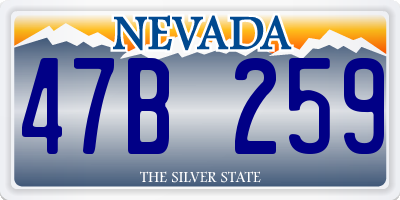 NV license plate 47B259