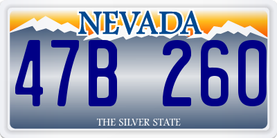 NV license plate 47B260