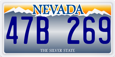 NV license plate 47B269