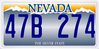 NV license plate 47B274