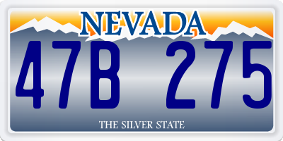 NV license plate 47B275