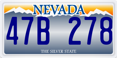NV license plate 47B278