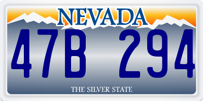 NV license plate 47B294