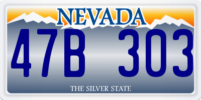 NV license plate 47B303
