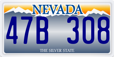 NV license plate 47B308