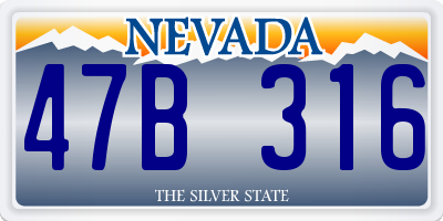 NV license plate 47B316