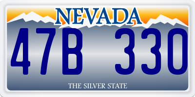 NV license plate 47B330