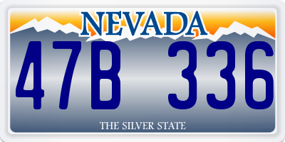 NV license plate 47B336