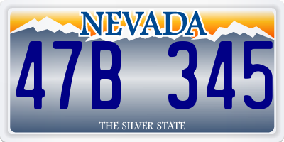 NV license plate 47B345