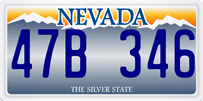 NV license plate 47B346