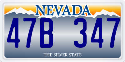 NV license plate 47B347