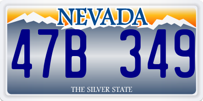 NV license plate 47B349