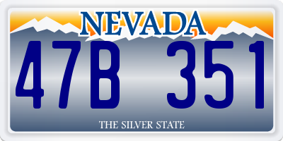 NV license plate 47B351