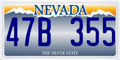 NV license plate 47B355