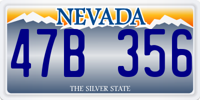 NV license plate 47B356