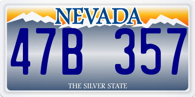 NV license plate 47B357