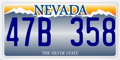 NV license plate 47B358