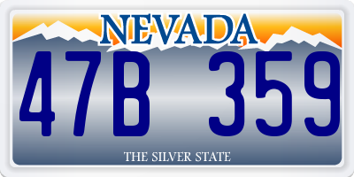 NV license plate 47B359