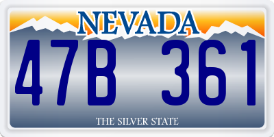 NV license plate 47B361