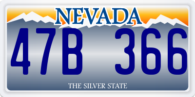 NV license plate 47B366