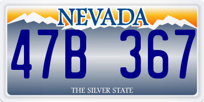 NV license plate 47B367